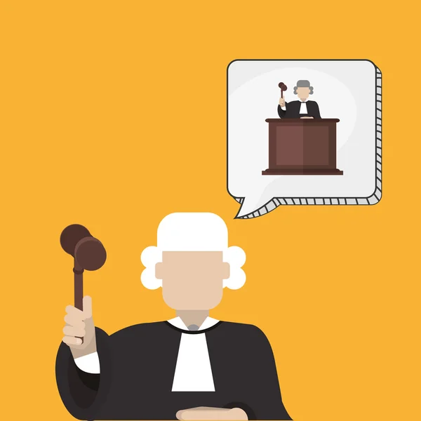 Progettazione legale. Icona della giustizia. Illustrazione piatta, grafica vettoriale — Vettoriale Stock
