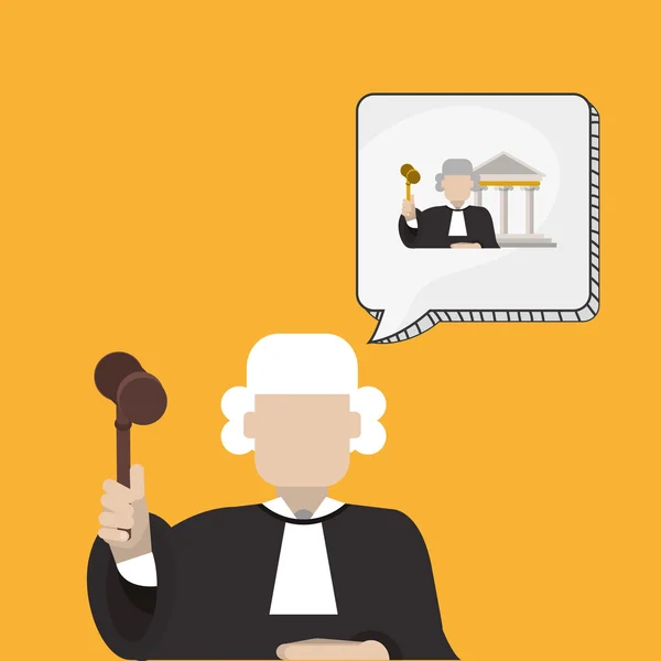 Progettazione legale. Icona della giustizia. Illustrazione piatta, grafica vettoriale — Vettoriale Stock
