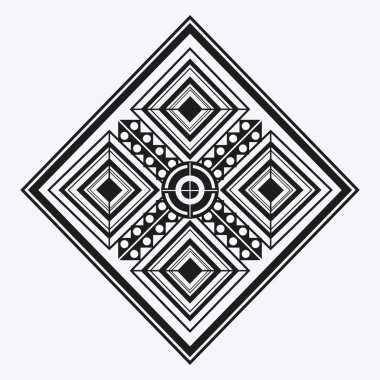 Aşiret tasarım. siyah ve beyaz soyut resim. vektör grafiği