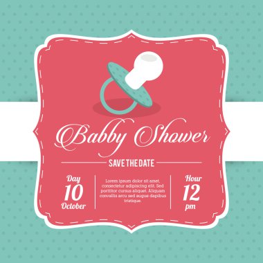 Duş tasarım bebeğim. emzik simgesi. Mavi illüstrasyon, vektör g