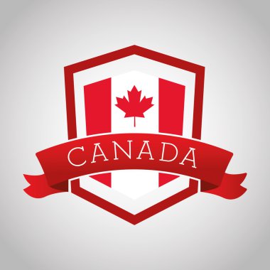 Canadas ilçe tasarım. Akçaağaç yaprağı simgesi. Kalkan illüstrasyon