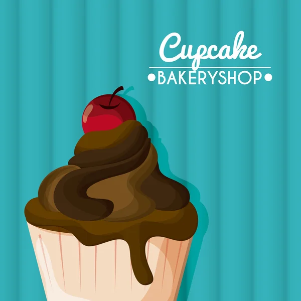 Cupcake décoré. Douce icône. graphique vectoriel — Image vectorielle