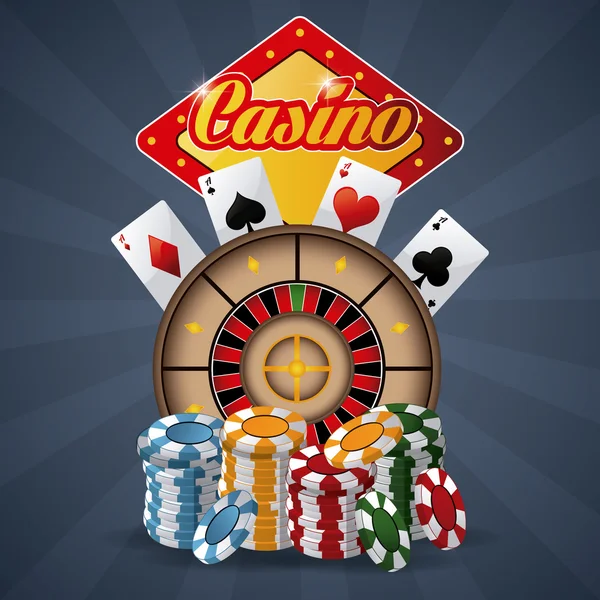 Casino ontwerp. Pictogram van het spel. Kleurrijke afbeelding — Stockvector