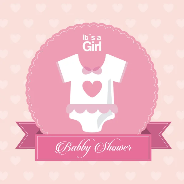 Diseño de Baby Shower. icono de tela. ilustración rosa, grap vectorial — Vector de stock