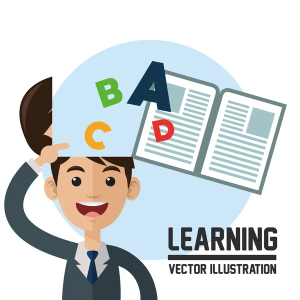 Learning design. Colorfull illustration. Book-ikonen — Stock vektor