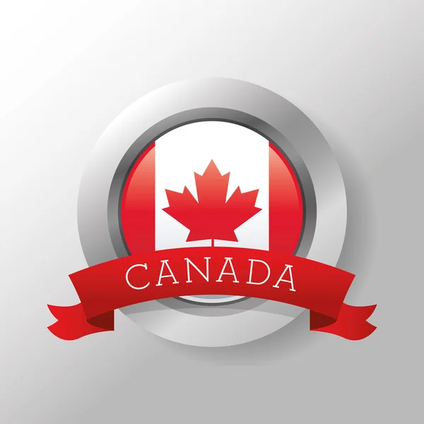Diseño del Condado de Canadas. Icono de hoja de arce. Sello sello ilustración — Vector de stock