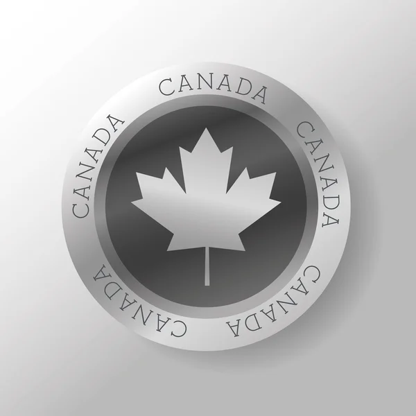 Diseño del Condado de Canadas. Icono de hoja de arce. Sello sello ilustración — Vector de stock