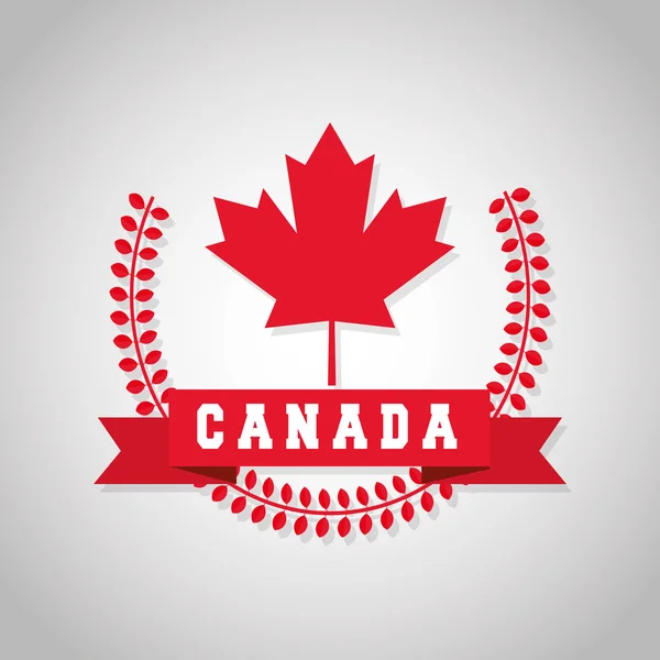 Canadas County design. Maple leaf icon. Wreath illustration — Stock Vector