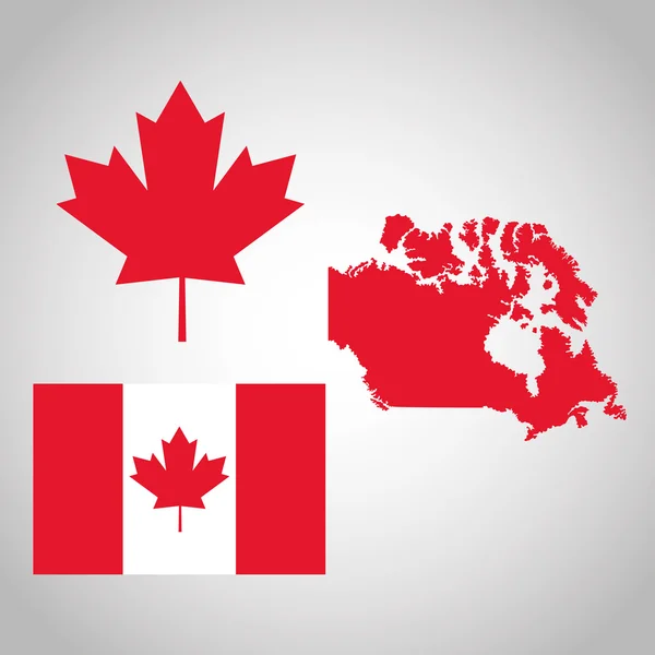Megyei Canadas design. Maple leaf ikonra. Zászló illusztráció — Stock Vector
