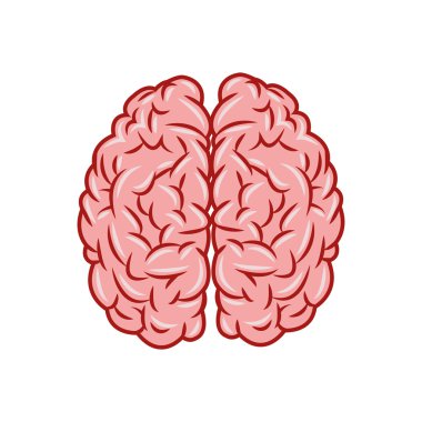 Beyin tasarım. organ simgesi. Düz illüstrasyon, vektör grafiği