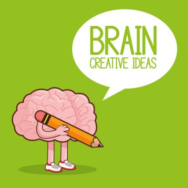 Beyin tasarım. organ simgesi. Düz illüstrasyon, vektör grafiği