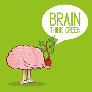 Beyin tasarım. organ simgesi. Düz illüstrasyon, vektör grafiği