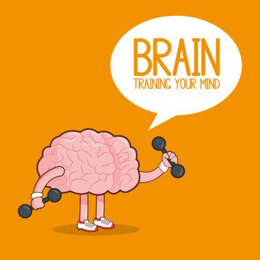 Beyin tasarım. organ simgesi. Düz illüstrasyon, vektör grafiği