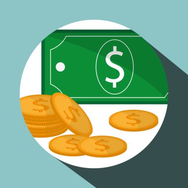 İş tasarımı. Mali madde simgesi. Düz illüstrasyon