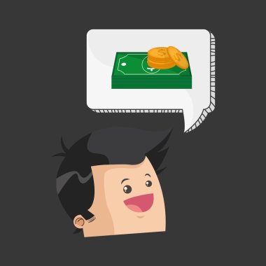 İş tasarımı. Mali madde simgesi. Düz illüstrasyon