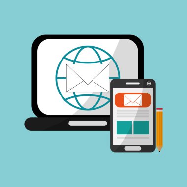 Dijital pazarlama design.Communication ve e-ticaret. Renkli ben