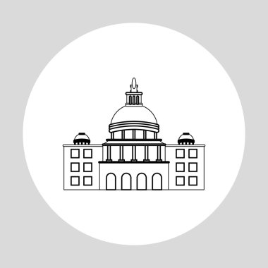 Şehir tasarım. Bina simgesi. İzole illüstrasyon