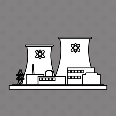 Endüstri tasarımı. Fabrika simgesi. Düz illüstrasyon