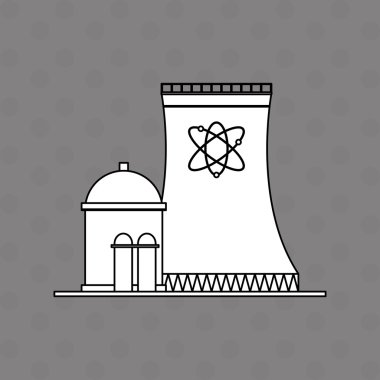 Endüstri tasarımı. Fabrika simgesi. Düz illüstrasyon