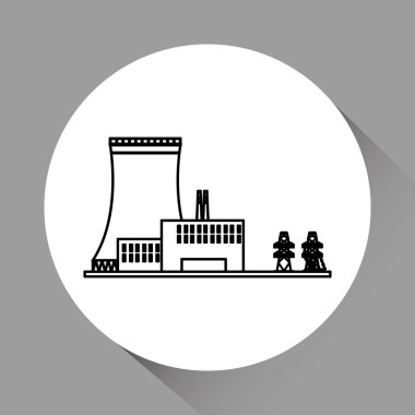 Endüstri tasarımı. Fabrika simgesi. Düz illüstrasyon