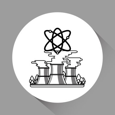 Endüstri tasarımı. Fabrika simgesi. Düz illüstrasyon