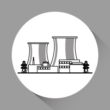 Endüstri tasarımı. Fabrika simgesi. Düz illüstrasyon