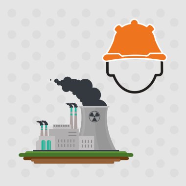 Endüstri tasarımı. Fabrika simgesi. Düz illüstrasyon