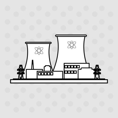 Endüstri tasarımı. Fabrika simgesi. Düz illüstrasyon