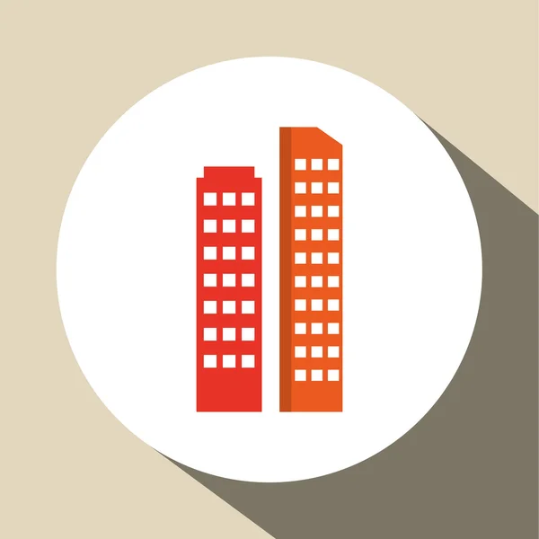 Diseño de ciudad. Icono del edificio. Ilustración aislada — Vector de stock