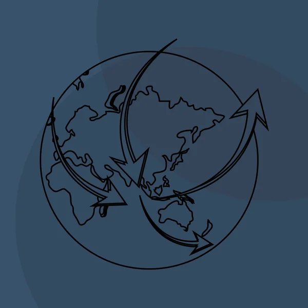 Ontwerp van de planeet. Het pictogram van de wereld. Vlakke afbeelding — Stockvector