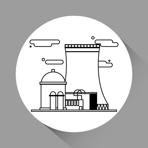 Diseño industrial. Icono de fábrica. Ilustración plana — Vector de stock