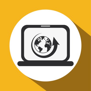 laptop tasarım. Ortam simgesi. Düz illüstrasyon