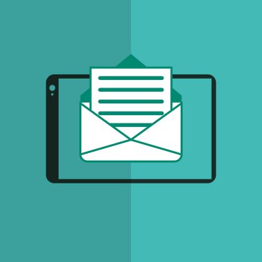 teknoloji tasarım. Tablet simgesi. Renkli resimde, vektör