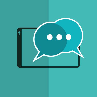 teknoloji tasarım. Tablet simgesi. Renkli resimde, vektör