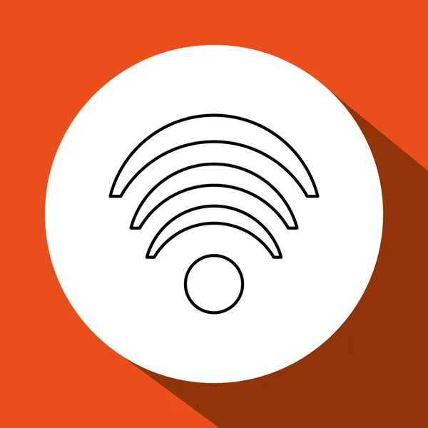 Diseño Wifi. Icono de medios. Ilustración plana — Vector de stock