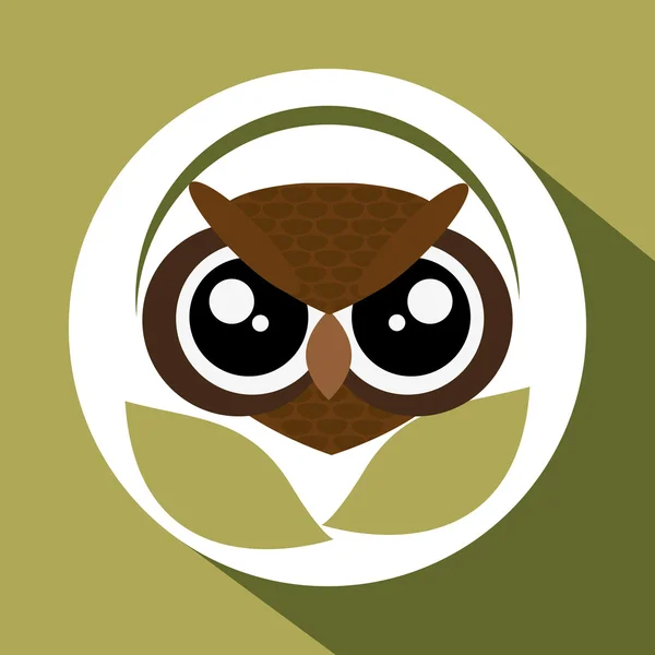 Animal design. owl icon. Isolated illustration, white background — Stock Vector