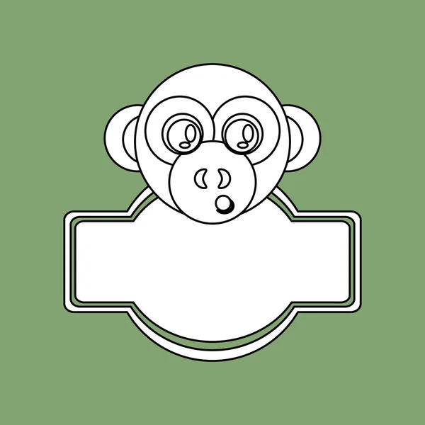 Дизайн животных. икона обезьяны Изолированная иллюстрация, белая бэкгро — стоковый вектор