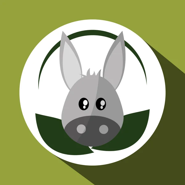 Desenho animal. Ícone de burro. Ilustração isolada, backgro branco — Vetor de Stock