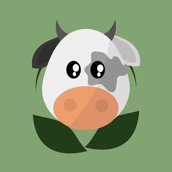 Disegno animale. icona della mucca. Illustrazione isolata, sfondo bianco — Vettoriale Stock