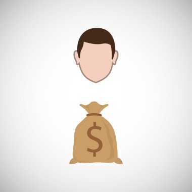 Finansal madde tasarımı. işadamı simgesi. Düz illüstrasyon, ct