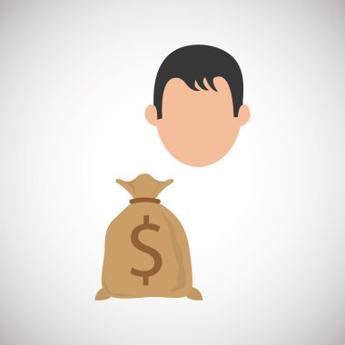 Finansal madde tasarımı. işadamı simgesi. Düz illüstrasyon, ct