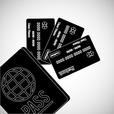 seyahat tasarımı. pasaport simgesi. Düz illüstrasyon, vektör grafiği