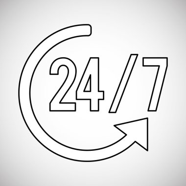 Merkezi tasarım ara. İletişim simgesi. düz illüstrasyon, vecto