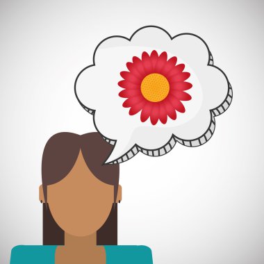 Vektör çiçek. Bahçe simgesi. Derma illüstrasyon, çiçek tasarım