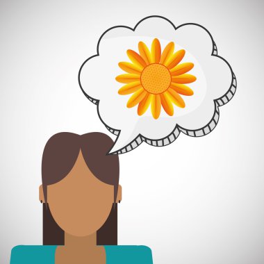 Vektör çiçek. Bahçe simgesi. Derma illüstrasyon, çiçek tasarım