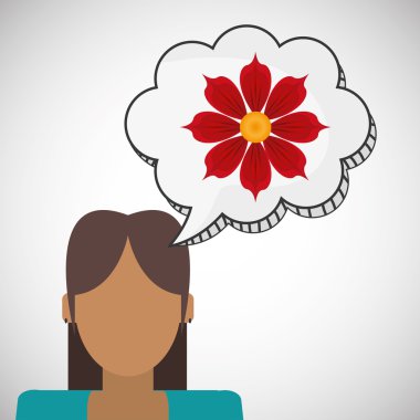 Vektör çiçek. Bahçe simgesi. Derma illüstrasyon, çiçek tasarım