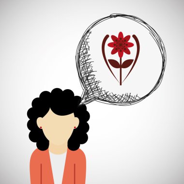 Vektör çiçek. Bahçe simgesi. Derma illüstrasyon, çiçek tasarım