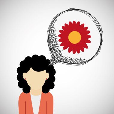 Vektör çiçek. Bahçe simgesi. Derma illüstrasyon, çiçek tasarım