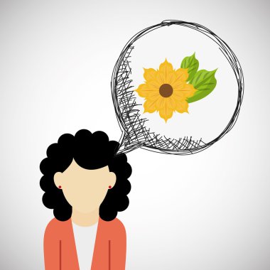 Vektör çiçek. Bahçe simgesi. Derma illüstrasyon, çiçek tasarım