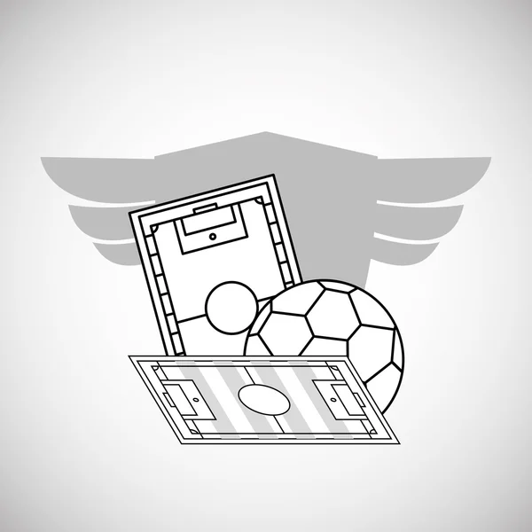 Ποδόσφαιρο σχεδιασμού. Ποδόσφαιρο εικονίδιο. Πολύχρωμες εικονογράφηση, διανυσματική γρα — Διανυσματικό Αρχείο
